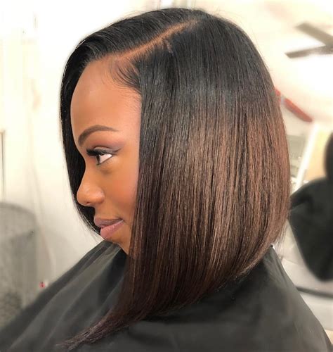 Angled Bob Sleek hair