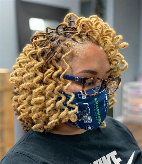 Blonde Curly Faux Locs hair