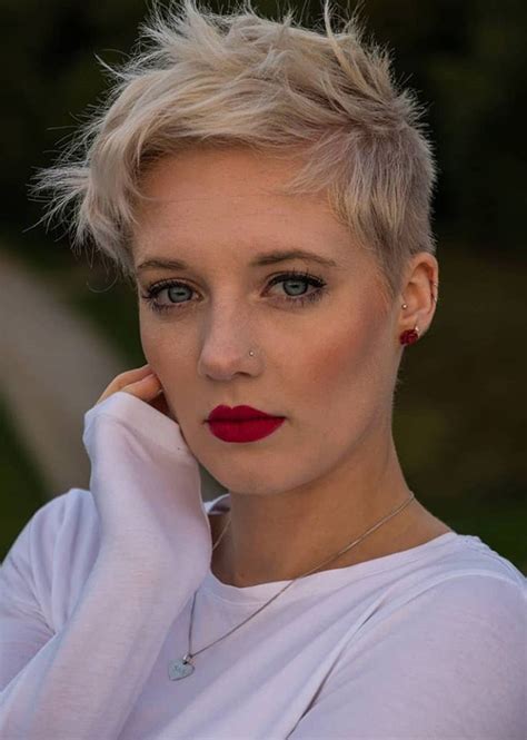 Blonde Pixie Cut hair