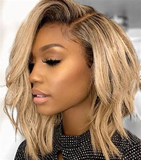 Blonde Wavy Lob hair