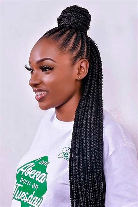 Box Braids Bun Hairstyles