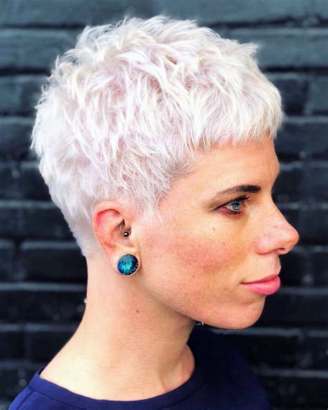 Choppy Platinum Pixie hair