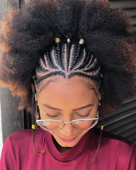 Cornrows with Afro Hairstyles