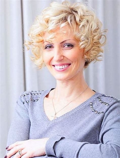 Curly Bob Cool Haircuts with Different Shades of Blonde for Older Women