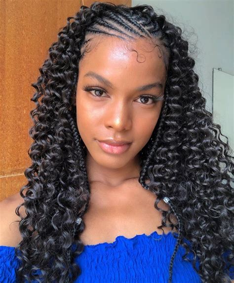 Curly Cornrow Half-Updo Hairstyles