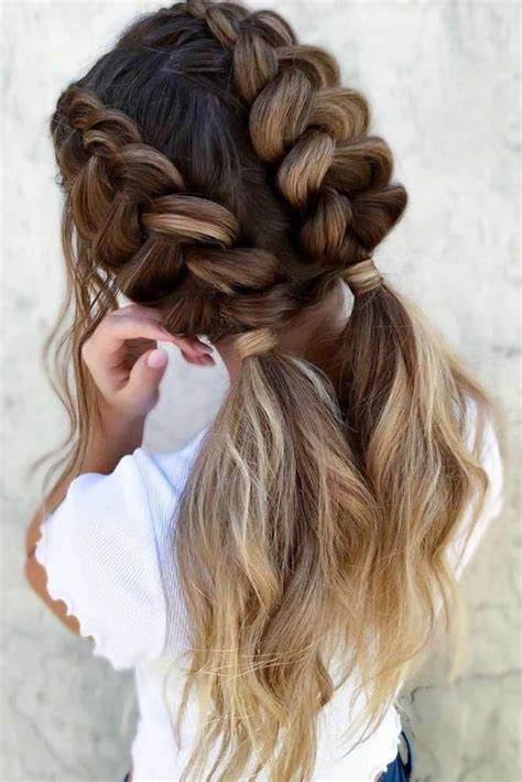 Double Braids Ponytails Quick and Easy Braided Hairstyles