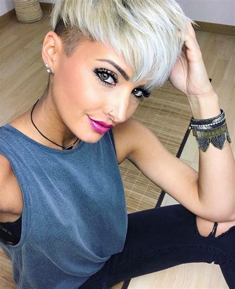 Edgy Blonde Pixie hair