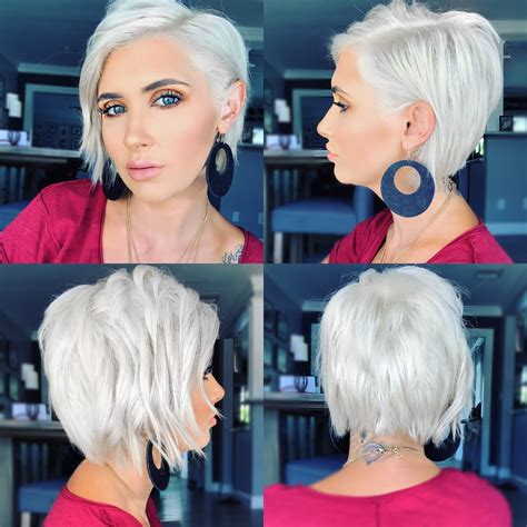 Edgy Platinum Bob hair