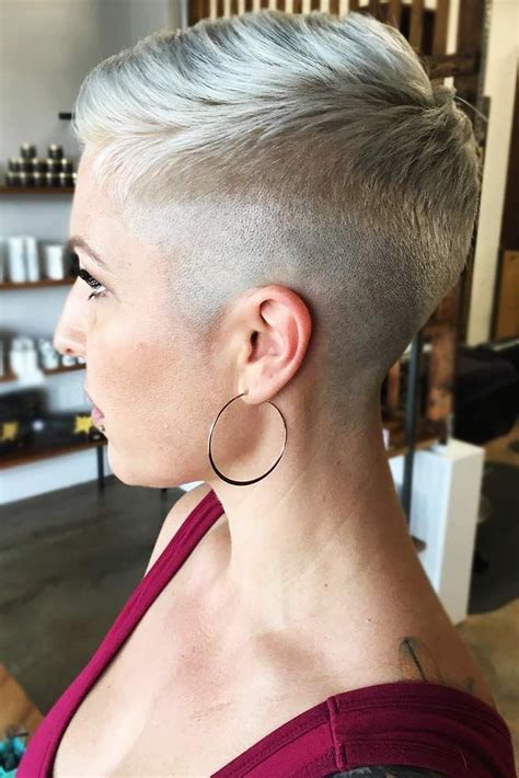 Edgy Platinum Fade Dazzling Taper Fade Cuts for Women