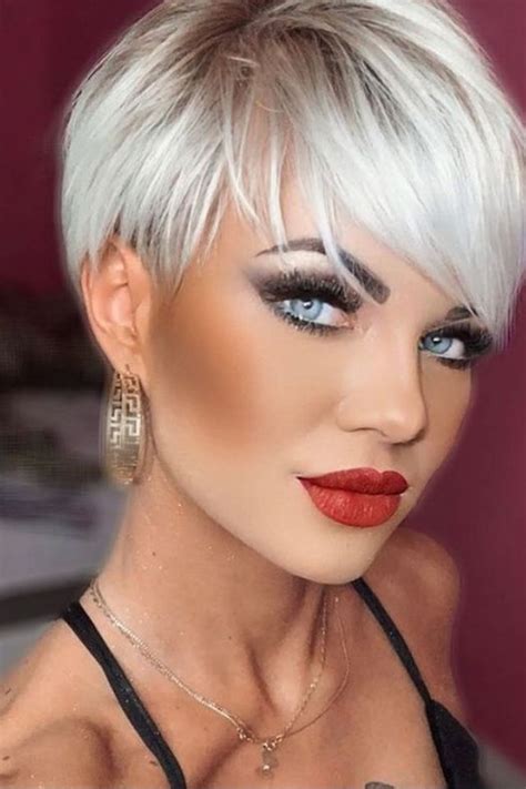 Edgy Platinum Pixie hair