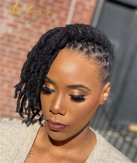 Edgy Side-Swept Locs hair