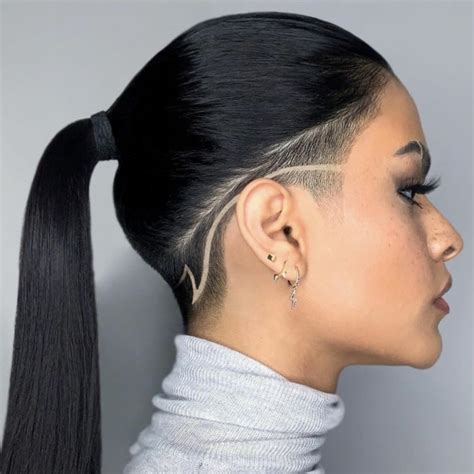 Edgy Undercut Ponytail hair