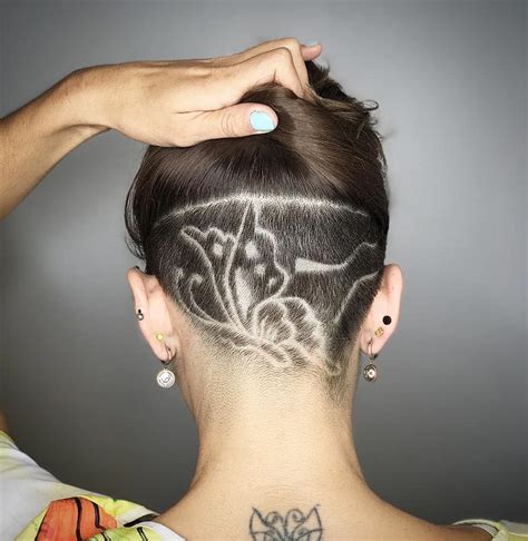 Floral Undercut Design hair