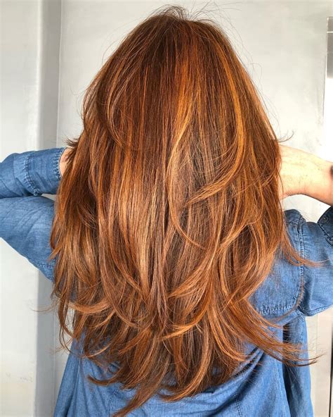 Layered Auburn Waves hair