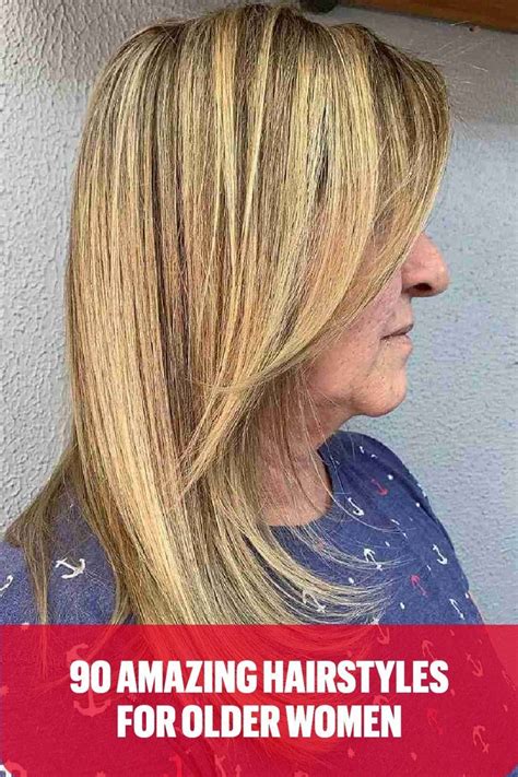 Layered Blonde Elegance Cool Haircuts with Different Shades of Blonde for Older Women