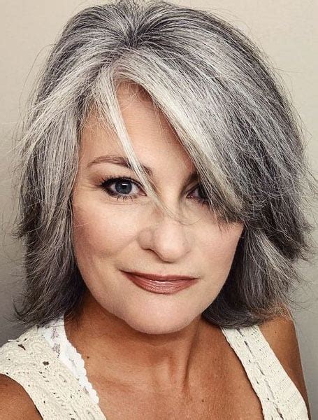 Layered Silver Bob hair