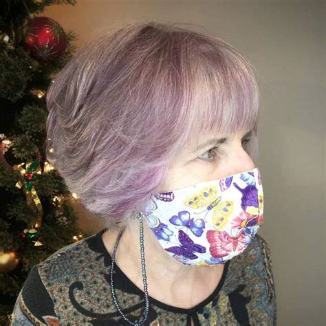 Lilac Layered Bob hair