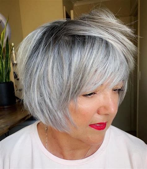 Modern Grey Bob hair