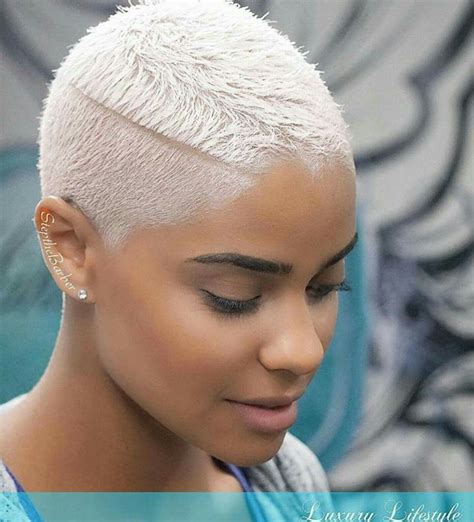 Platinum Buzz Cut Dazzling Taper Fade Cuts for Women