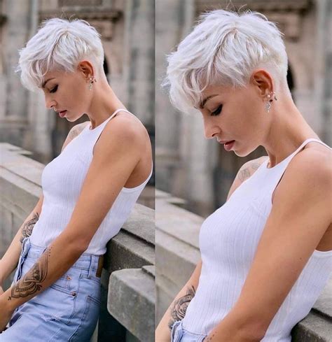 Platinum Pixie Cut hair