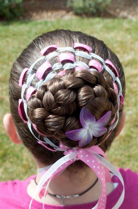 Ribbon Braided Updo hair