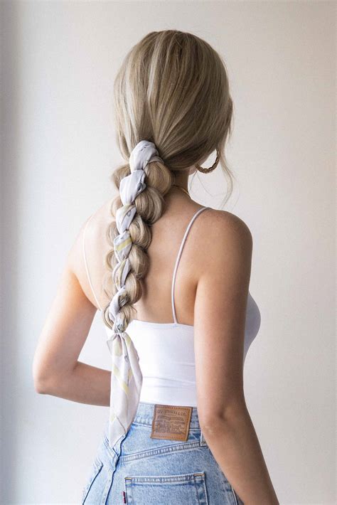 Scarf-Wrapped Braid Quick and Easy Braided Hairstyles