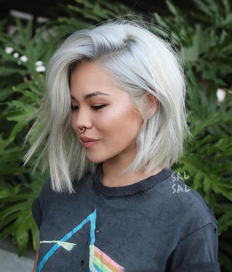 Silver Bob Cut hair