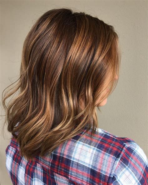 Subtle Wave Lob Hot Looks for Ultimate Honey Brown Hair Inspiration