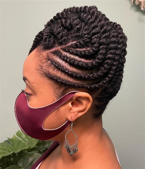 Twisted Cornrows Updo hair