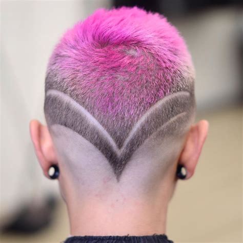 V-Shaped Pink Fade hair