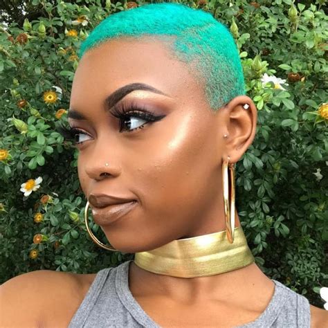 Vibrant Green Buzz Hairstyles