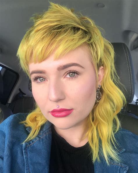 Vivid Yellow Mullet hair